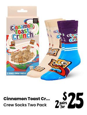 ODDMART Cinnamon Toast Crunch Crew Socks 2 Pack