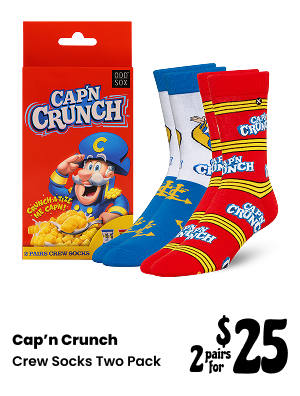 ODDMART Cap'n Crunch Crew Socks 2 Pack