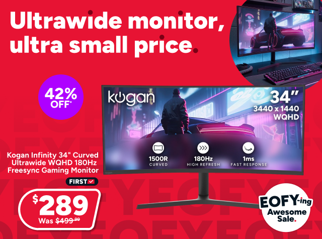 Kogan Infinity 34" Curved Ultrawide WQHD 180Hz Freesync Gaming Monitor