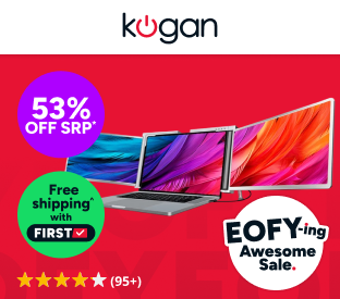 Kogan XPRESSO 14" Full HD Pro Dual Screen Tri-Fold Portable Monitor for 14” - 17” Laptops (1920 x 1080) Product Image