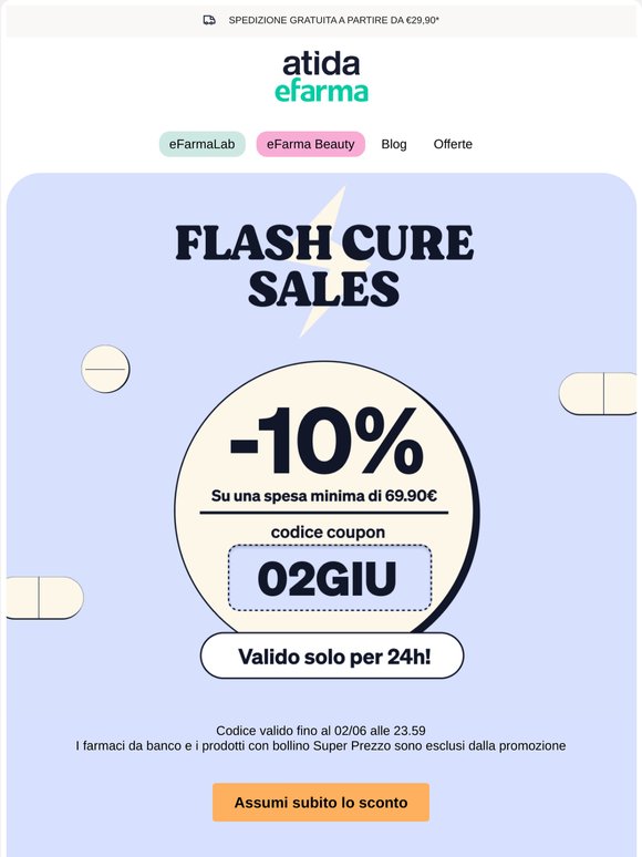 ⚡ Flash Cure Sales | -10% di Sconto per te!