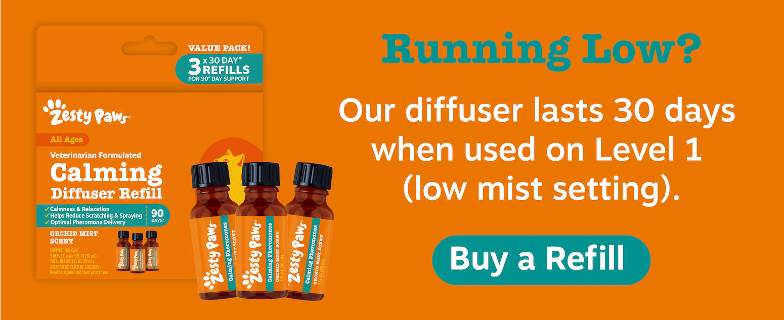 Running Low? Our diffuser lasts 30 days when used on Level 1 (low mist setting). Buy a Refill!