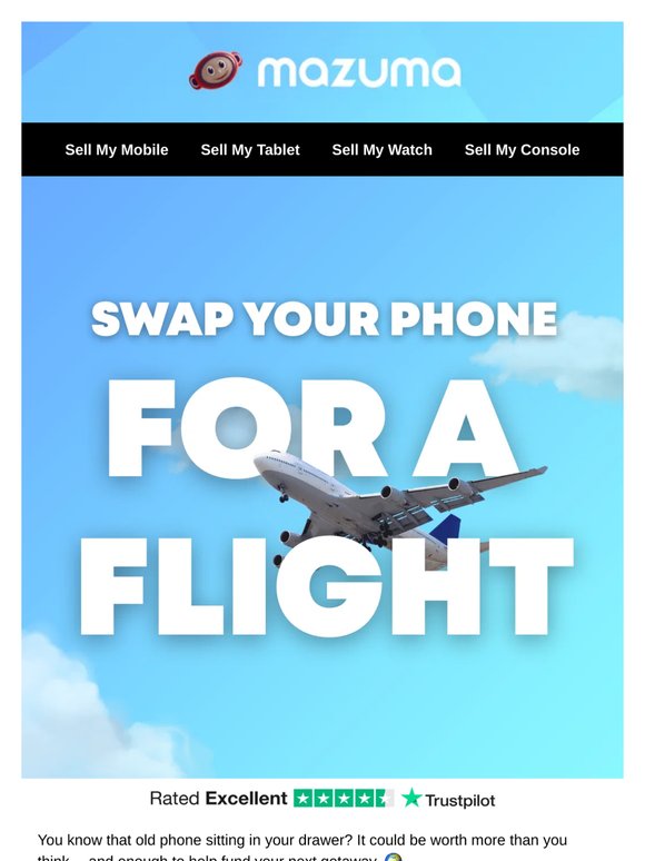 Swap Your Old Phone For A Flight ✈️
