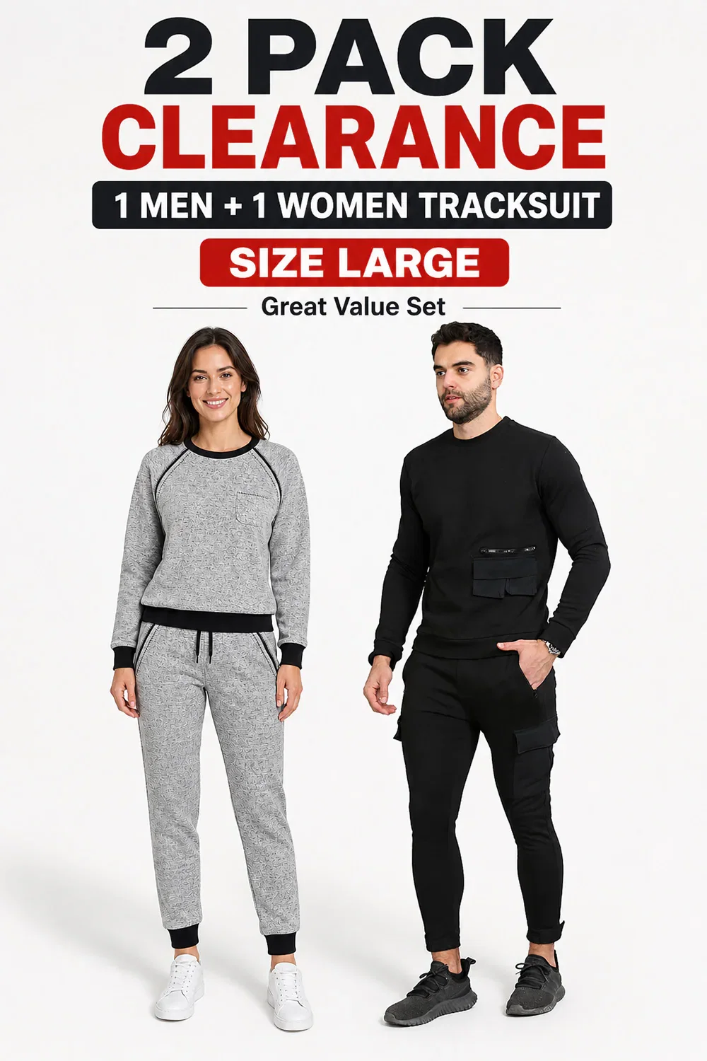 Image of 2 Pack Clearance Men’s & Women’s Tracksuit Set – From £11.49 Per Unit