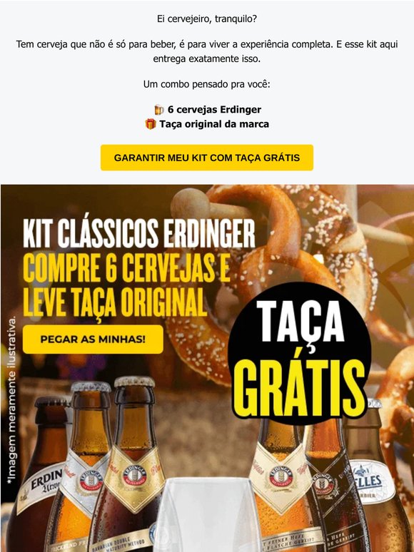 Kit Clássicos Erdinger - Compre 6 Cervejas e Leve Taça Original