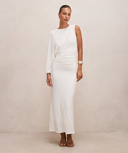 Fleur Cape Shoulder Maxi Dress