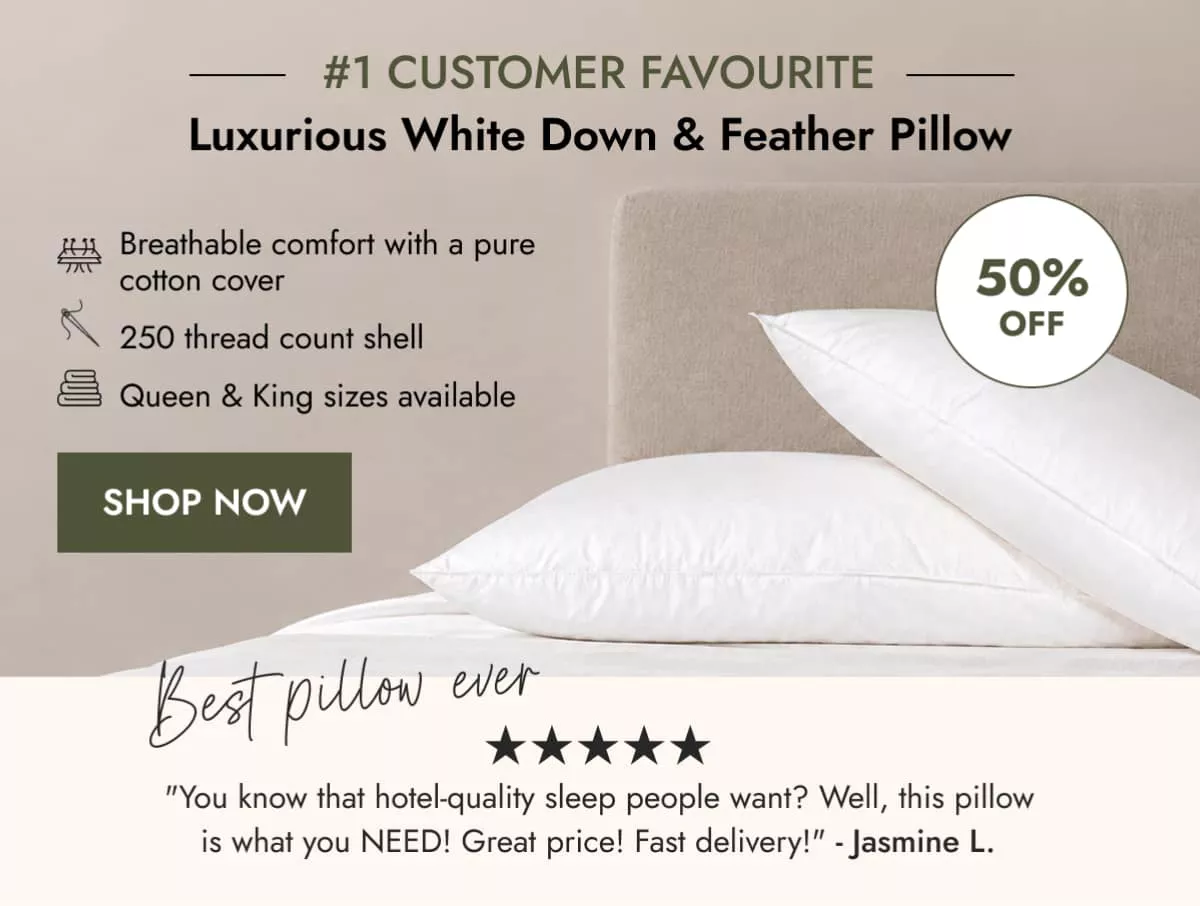 Luxurious White Down & Feather Pillow
