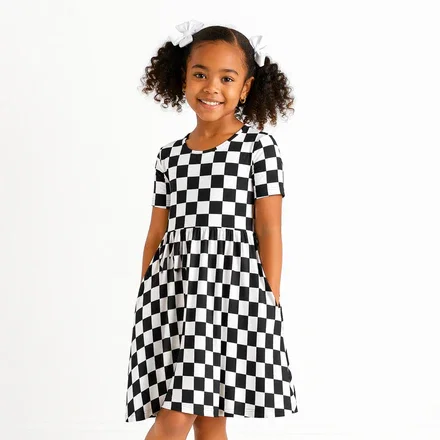 Midnights Checks Twirl Dress