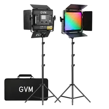 GVM-800D 6X 40W led Panel Lights for Video Bi-color Video RGB Panel Light (2-Light Kit)