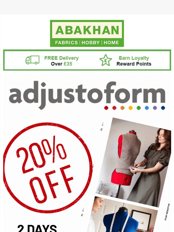 Save 20% OFF Adjustoform!