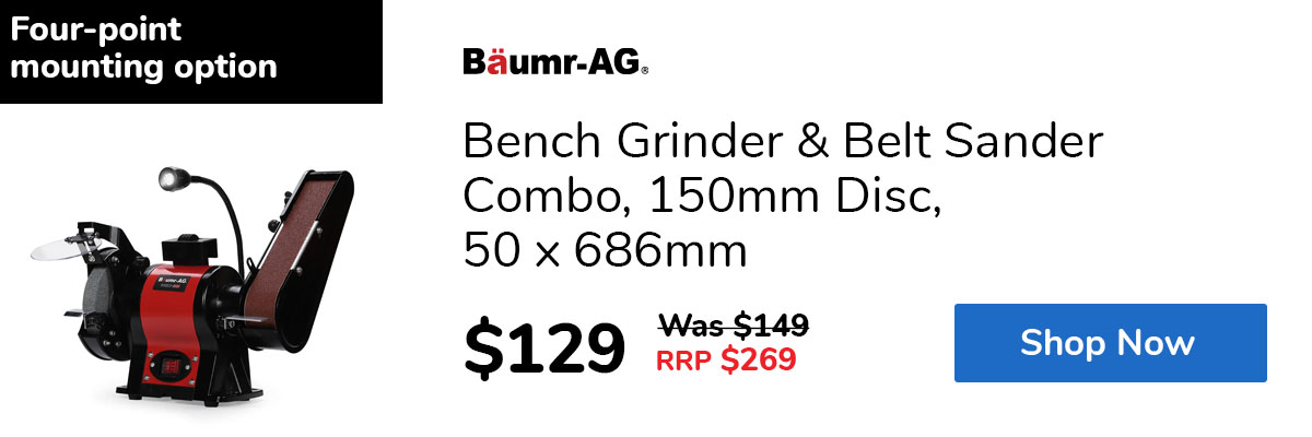 Bench Grinder & Belt Sander Combo, 150mm Disc, 50 x 686mm