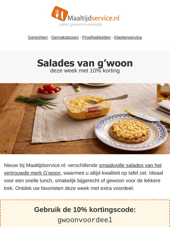 Nieuw: frisse salades van G'woon, deze week extra voordelig! 🥗