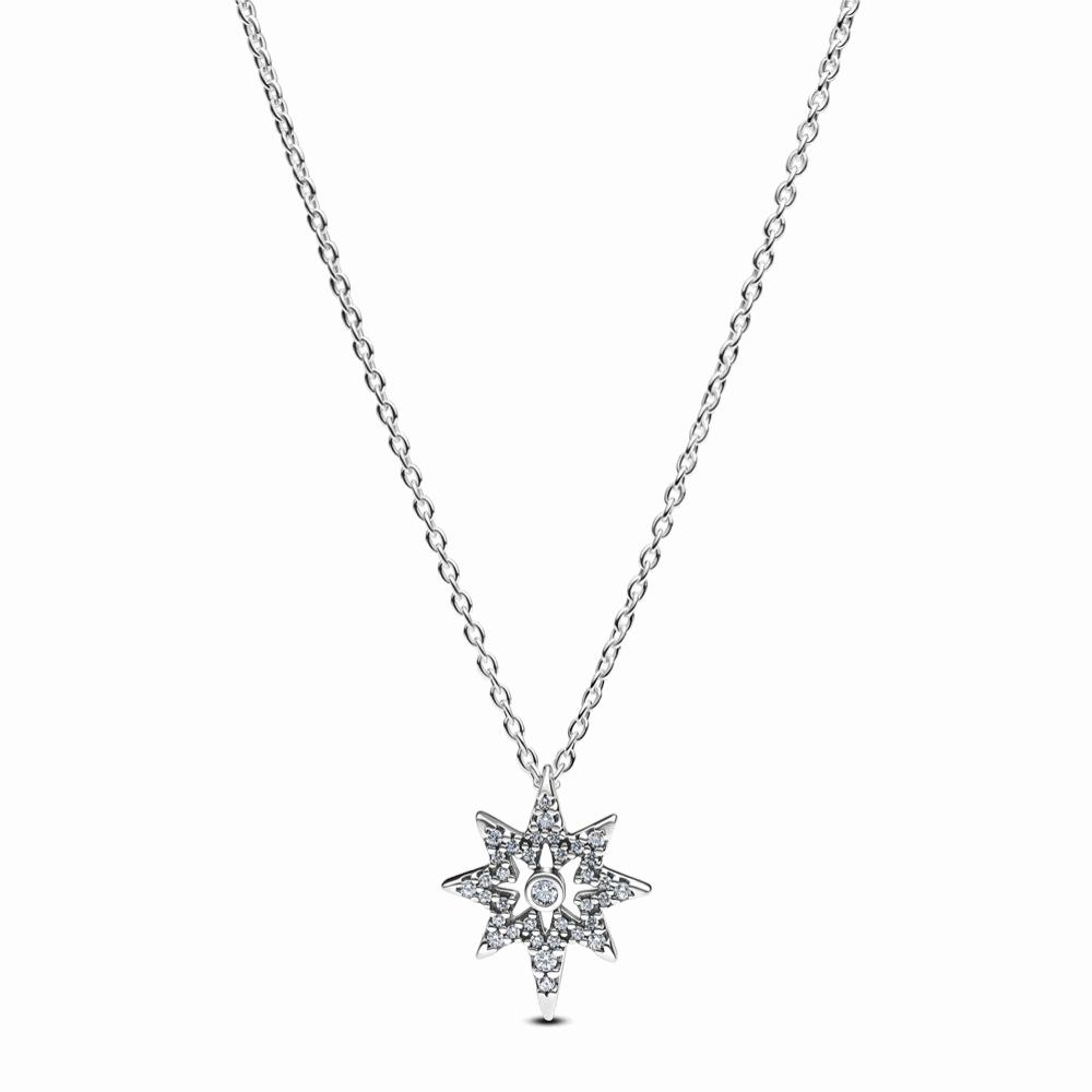 Pandora Silver North Star Pendant Necklace