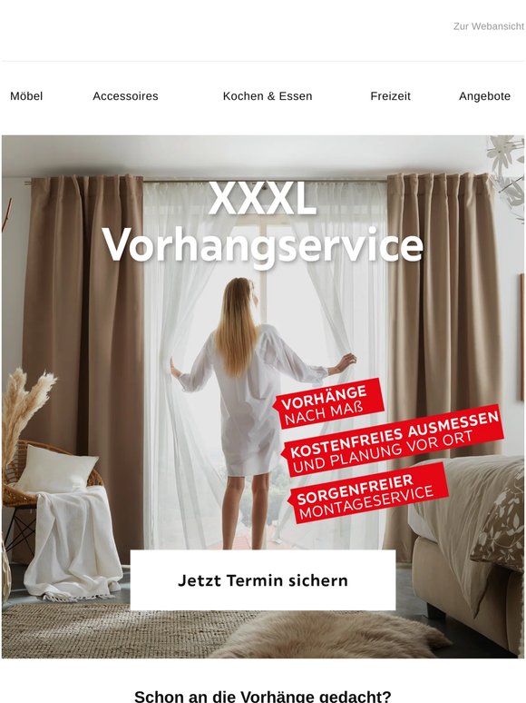 Kostenloser XXXL Vorhangservice