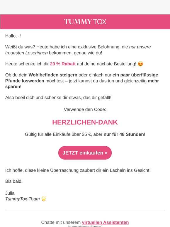 —, danke für deine Treue! ✨
