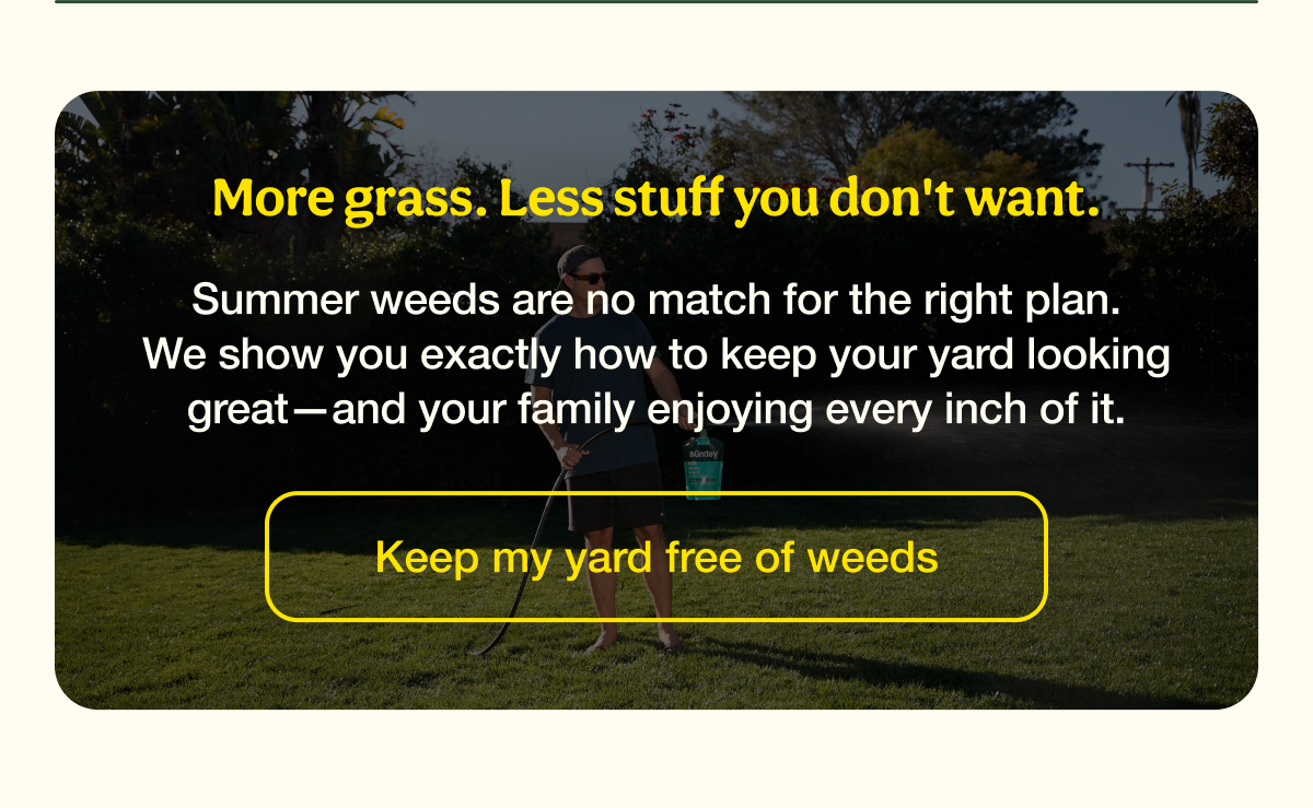 More grass. Less stuff you don't want. | Keep my yard free of weeds