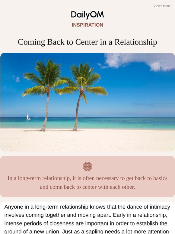 Coming Back to Center in a Relationship