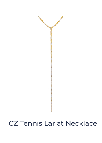 CZ Tennis Lariat Necklace