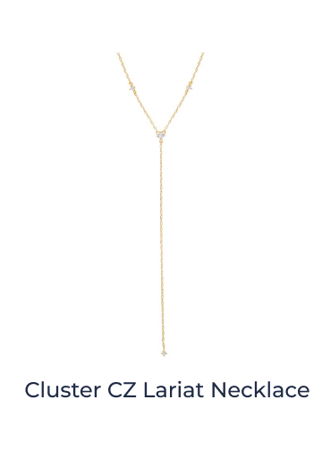 Cluster CZ Lariat Necklace