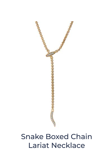 Snake Boxed Chain Lariat Necklace