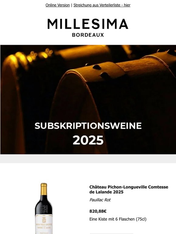 Bordeaux Subskription 2025: Neuerscheinungen des Tages