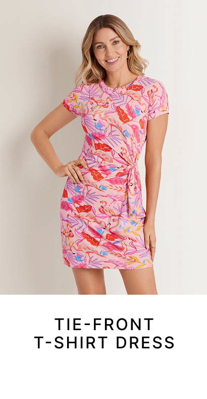 Tie-Front T-Shirt Dress