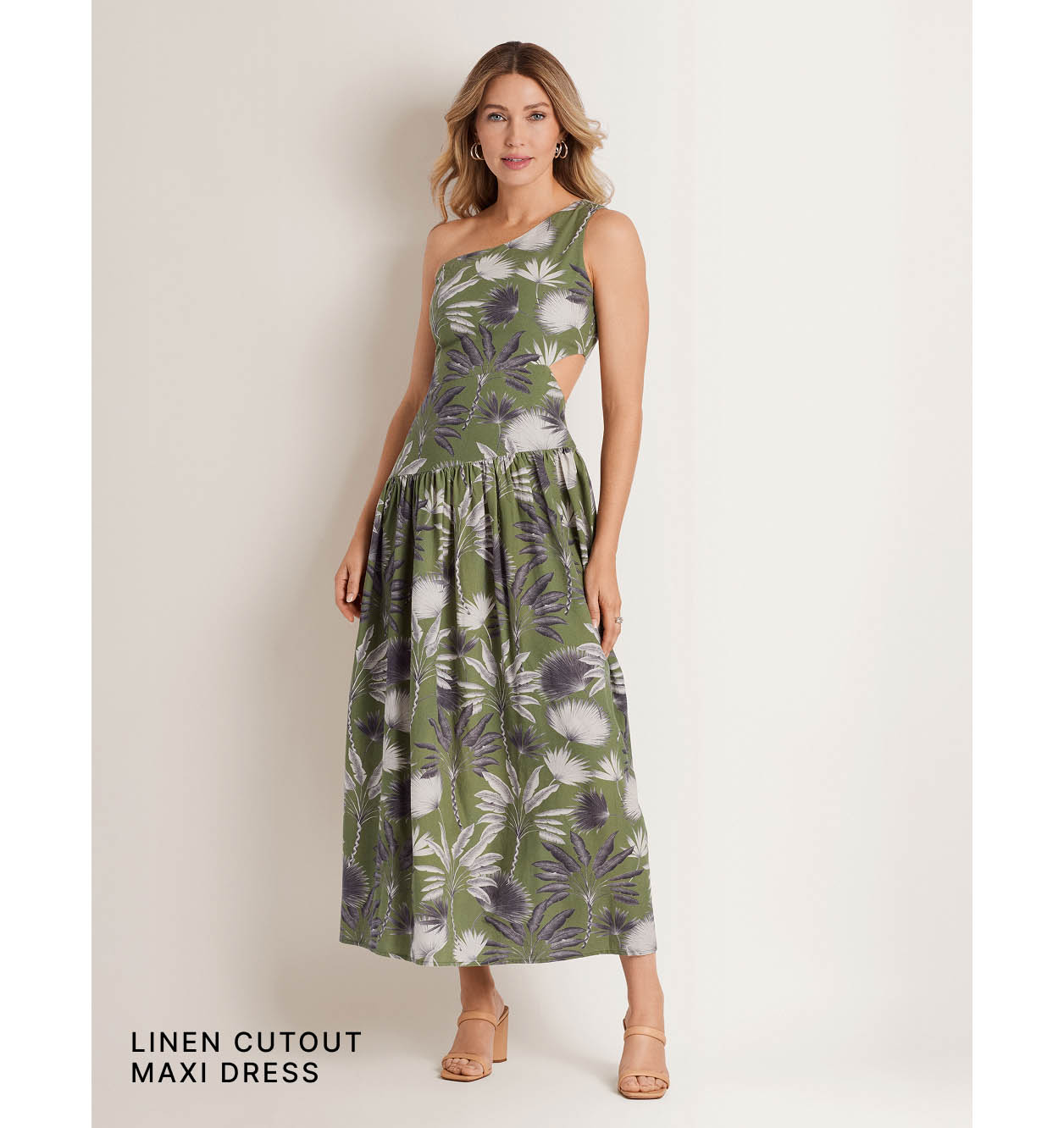 Linen Cutout Maxi Dress
