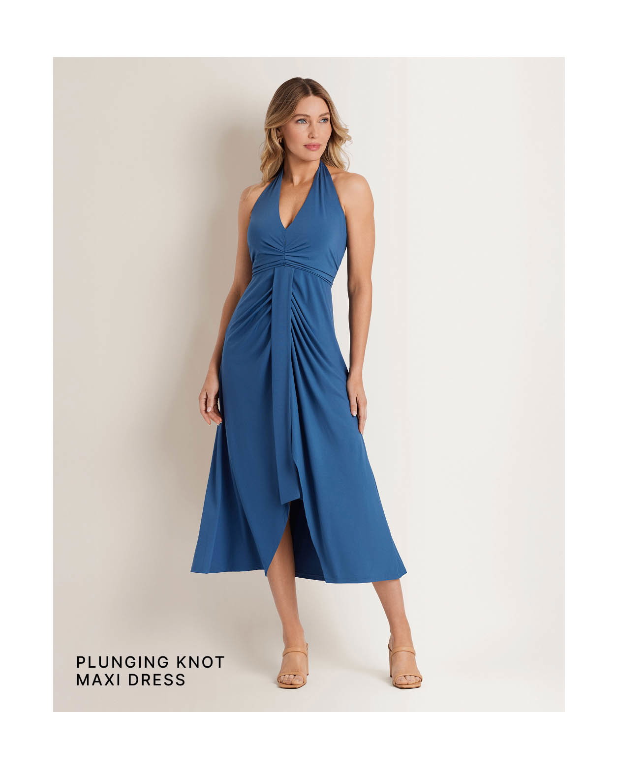 Plunging Knot Maxi Dress