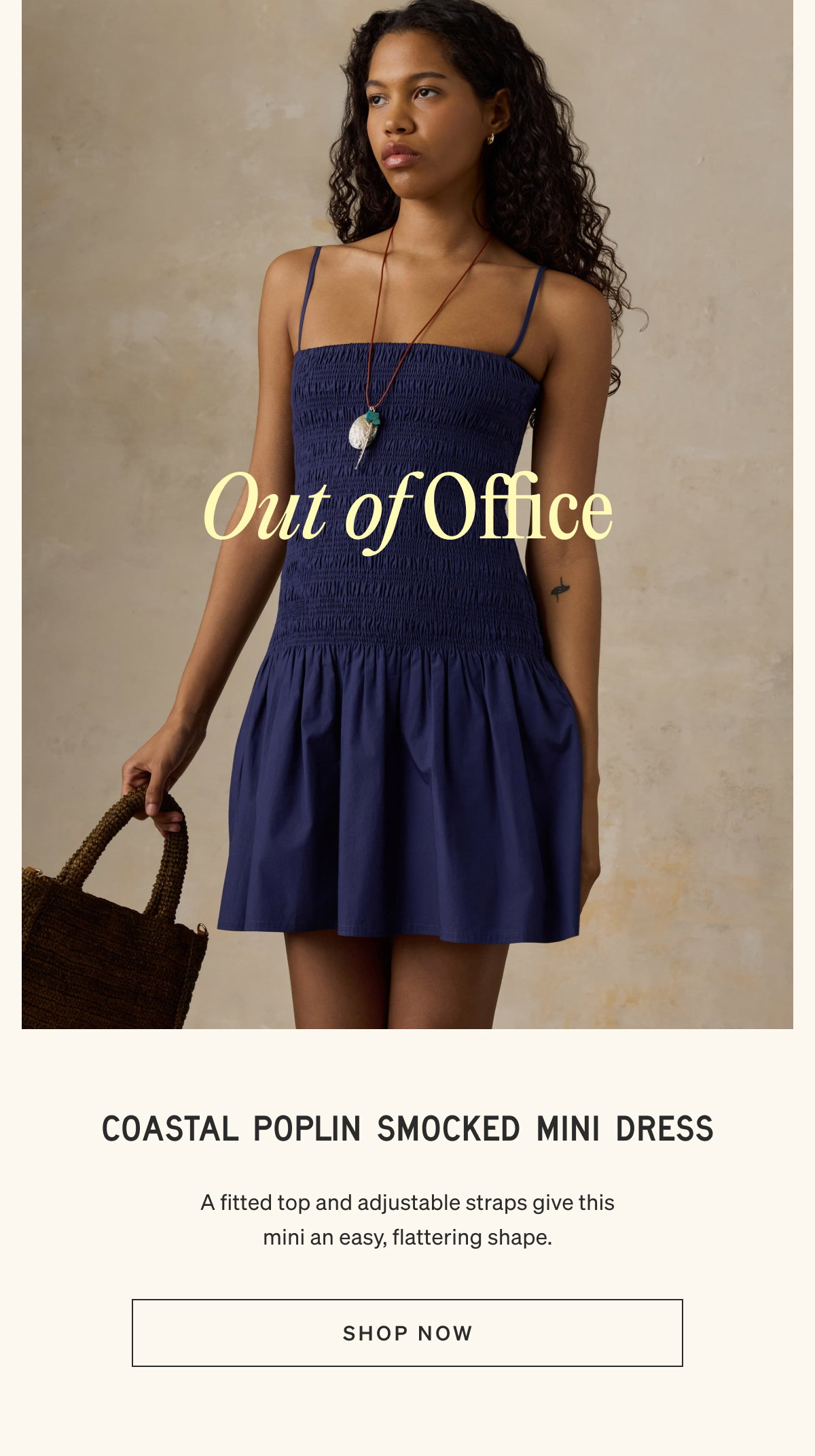 Coastal Poplin Smocked Mini Dress
