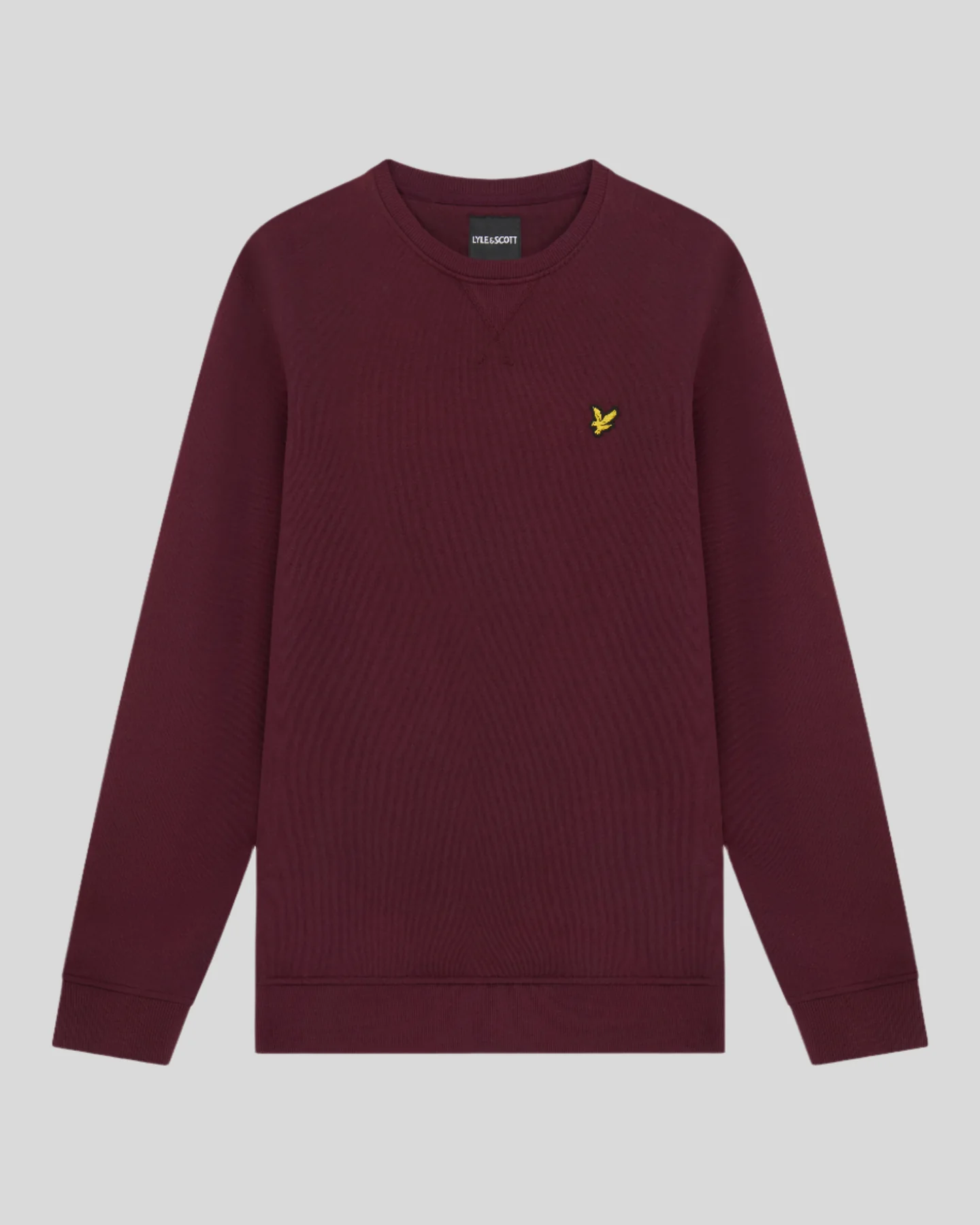 Cotton Crew Neck Sweatshirt in Burgundy