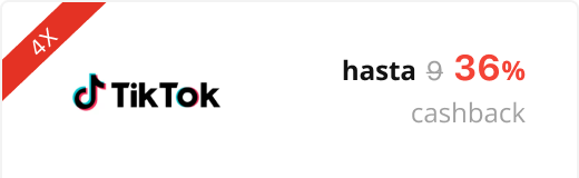 hasta 36% de supercashback TikTok