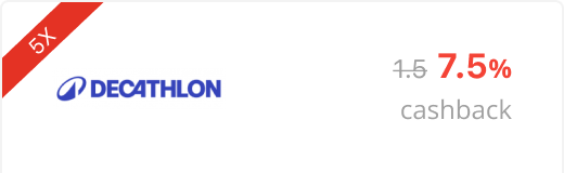 7.5% de supercashback Decathlon