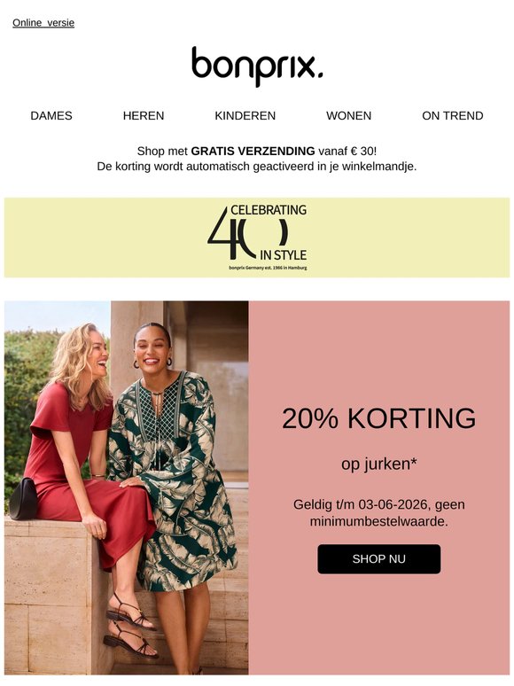20% korting op alle jurken 💃