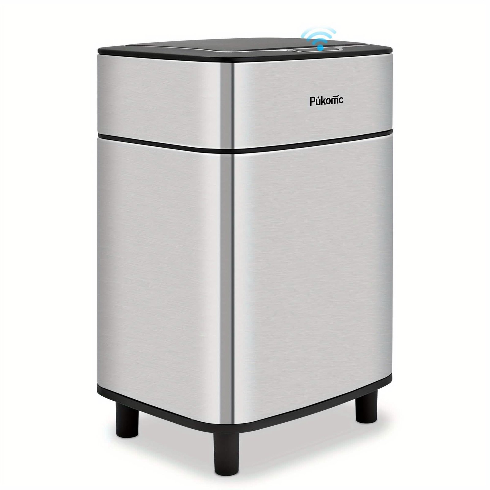 Image of 10 Quart Automatic Sensor Trash Can – Touchless Stainless Steel, Battery Powered
