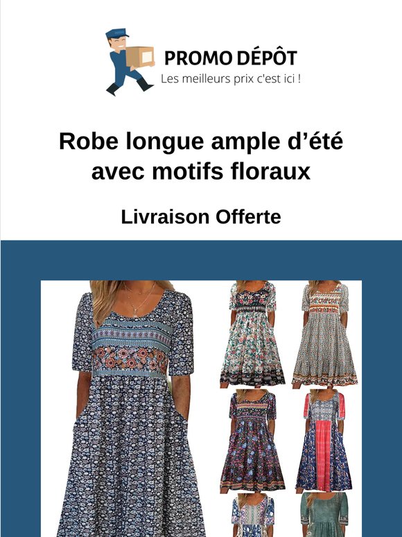 Découvrez notre Robe longue ample d’été avec motifs floraux