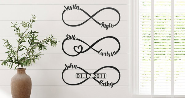 Custom Metal Infinity Signs for Unique Home Decor