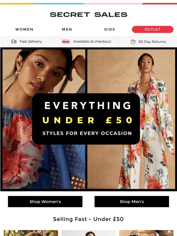 Everything Under £50 - Find Your Favourites Today