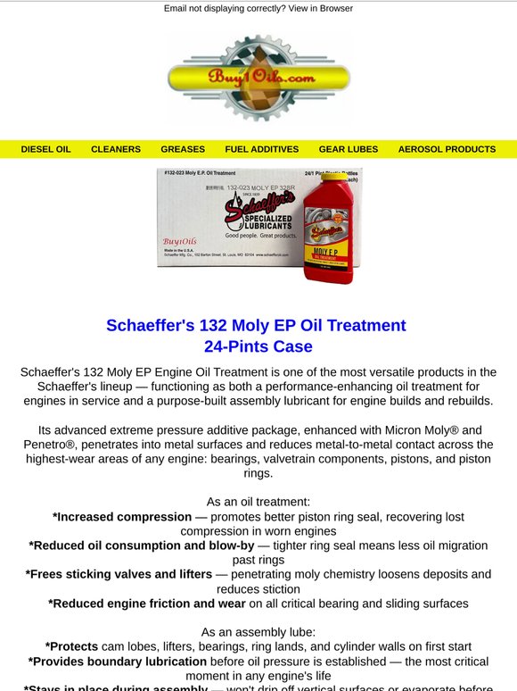 Schaeffer's Moly EP Oil Treatment | 24-PTS