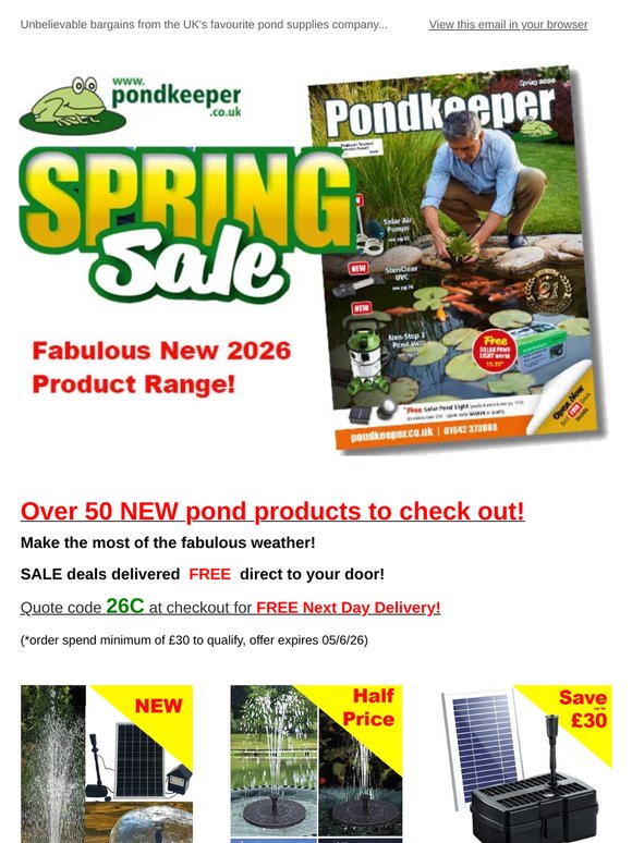 Subscriber SALE: Pond Supplies Price Crash ☀️