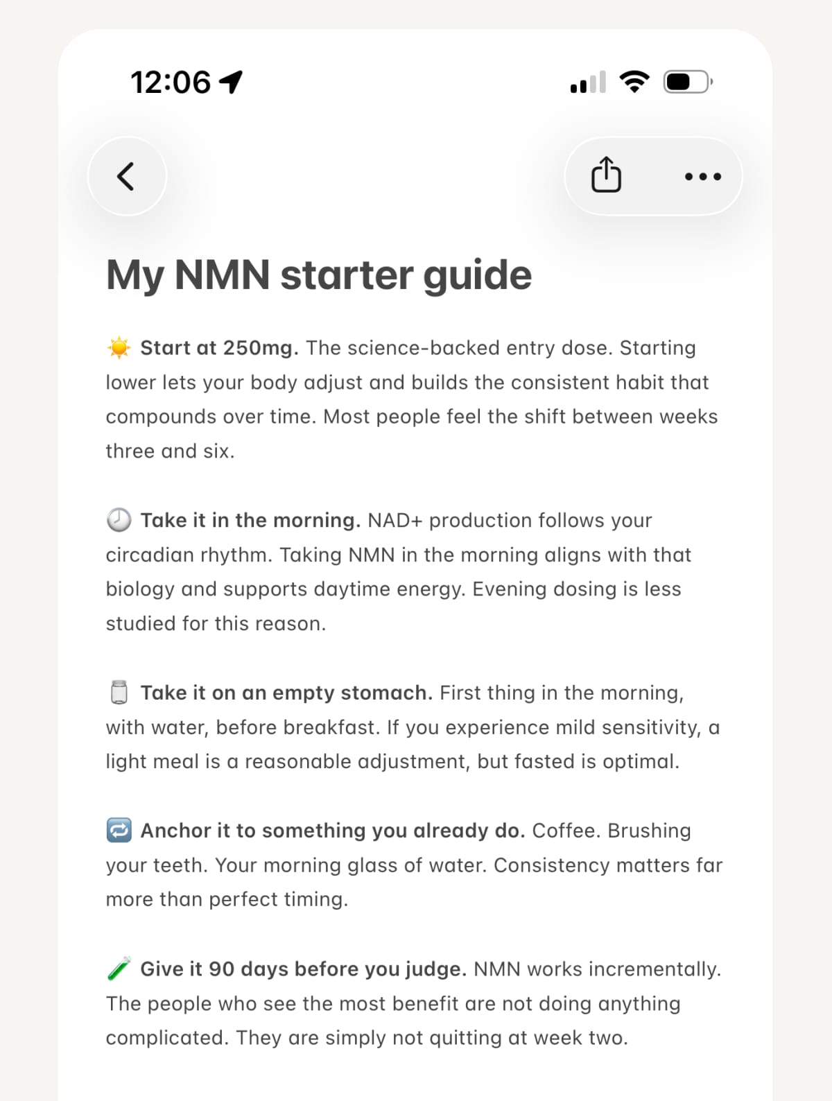 My NMN starter guide 