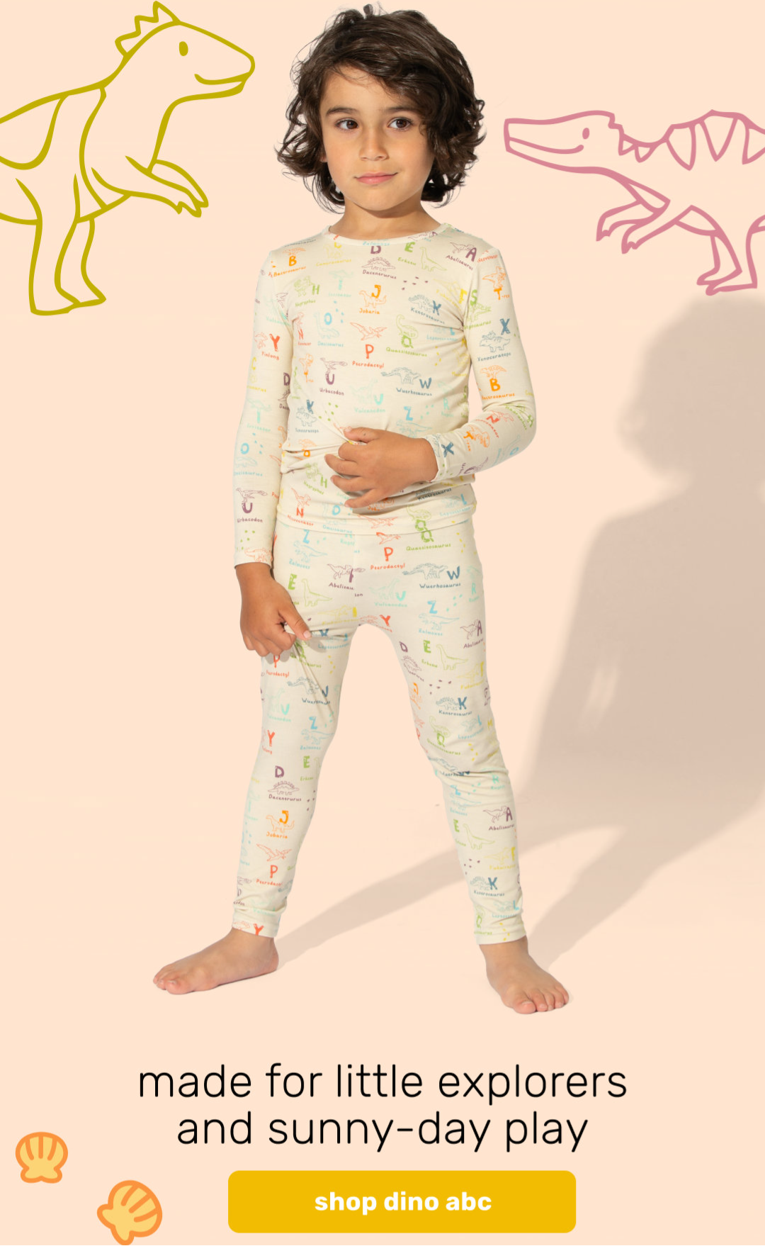 dino abc kids pajamas 