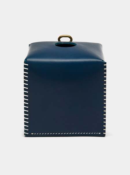 Eyelet Leather Tissue Box