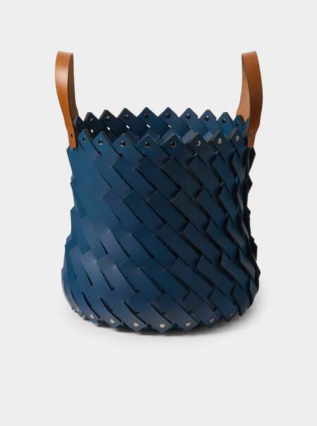 Almeria Handwoven Leather Basket
