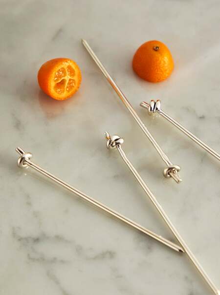 Knot Sterling Silver Cocktail Picks (Set of 4)