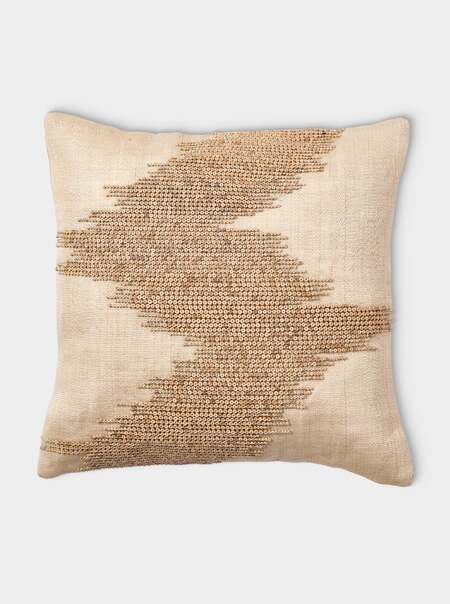 Wave Beaded T'nalak Cloth Cushion (17.5in/45cm)