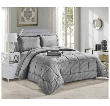 Manhattan Lights® 8-Piece Stripe or Vine Microfiber Bed-in-a-Bag