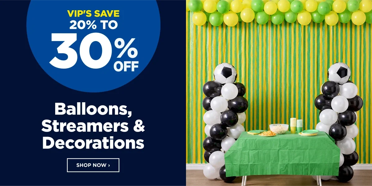 Balloons, Streamers & Decorations