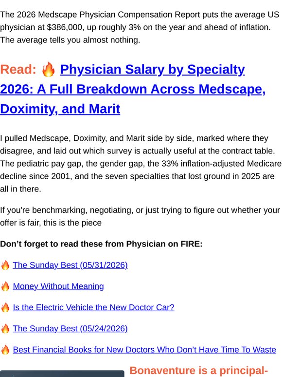 🔥  Average Physician Salaries in 2026 and why the Average Means Nothing