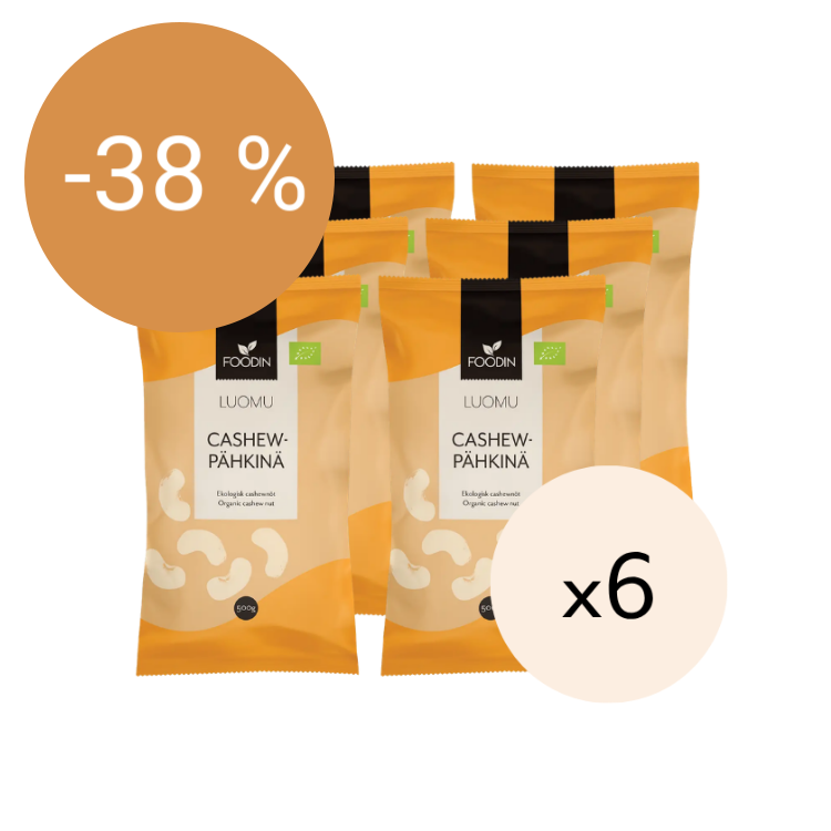 Image of Cashewpähkinä, Luomu 500g x 6kpl
