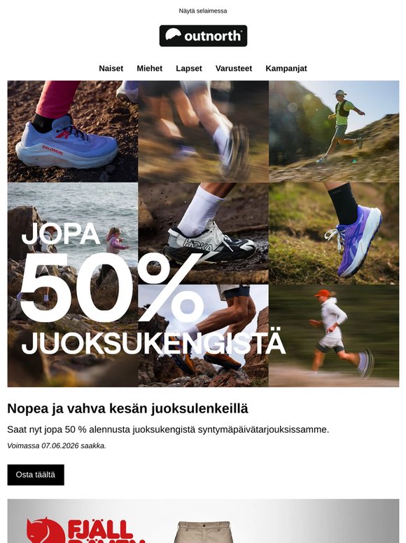Jopa 50 % alennus juoksukengistä